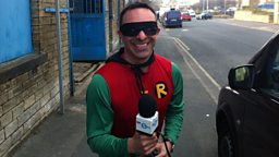 Rowan Bridge dressed as Robin