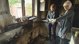 A dishwasher fire devastated a Powys family's home.