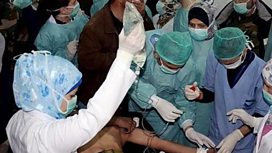 Purported victims of a chemical weapons attack at Khan al-Assal