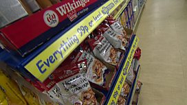 Bargain store shelf