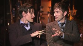 Matt Smith and David Tennant Interviewed Behind the Scenes of the Doctor Who 50th Anniversary Special