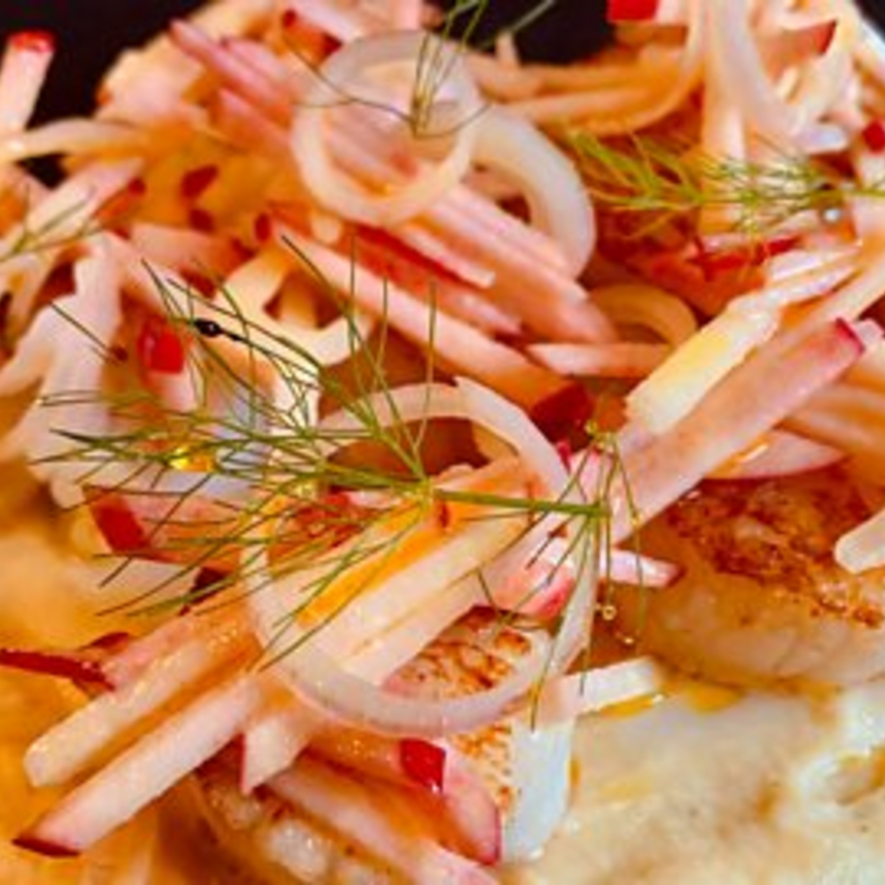 Scallops with an Apple Salad