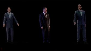 Image for Chris Moyles dances with Morecambe and Wise - via hologram!