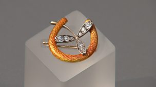 Image for Carl Fabergé diamond and gold brooch