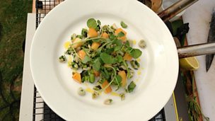 Image for Neil Forbes' Broad bean, smoked cheddar, mint and watercress recipe