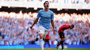 Image for Samir Nasri scores Man City's fourth against United