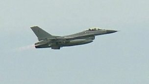 Image for Empty F-16 jet flown from the ground by US Air Force