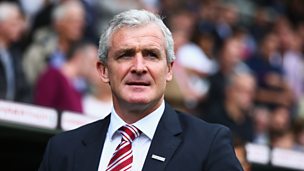 Image for Stoke boss Mark Hughes on losing 3-2 to Man Utd
