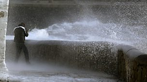 Image for "Concerned for safety" of Porthleven storm sightseers