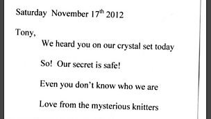 The mystery knitter gets in touch