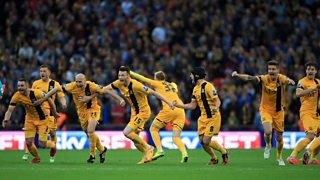 Southend win a dramatic League Two play-off final on penalties at Wembley.