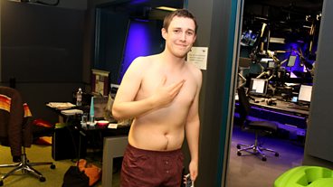 Chris travels the BBC lifts in his pants for Comic Relief!