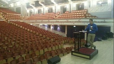 Jim at De Montfort Hall