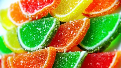 A selection of jellied fruit slices