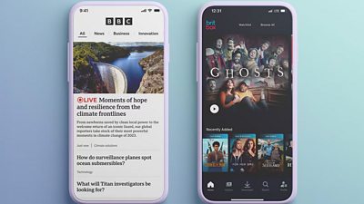 Two smartphones displaying Ģ������Ƶ app interfaces