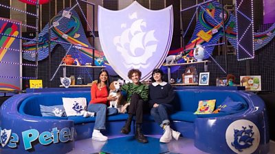 Blue Peter presenters on set