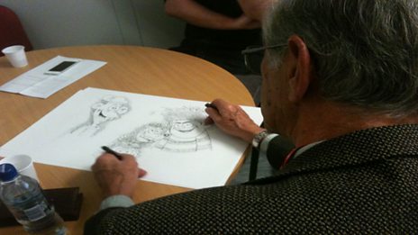 Artist Dave Sutherland at work
