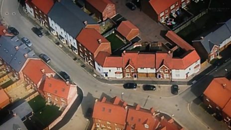 aerial shot of homes