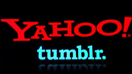 A graphic showing the Yahoo and Tumblr logos