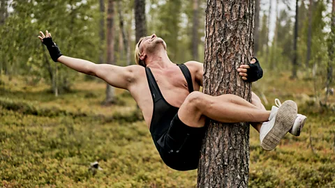 Virpi from Finland at the World Tree Hugging Championships, Halipuu Forest, Finland