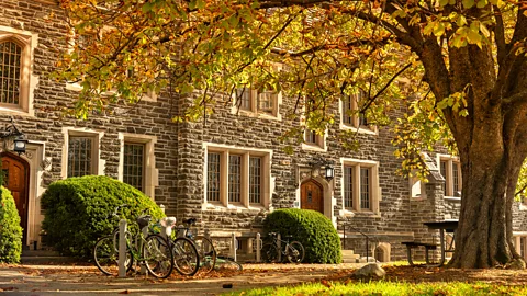 The outside of a building on Princeton University's campus during the autumn (Credit: Getty Images)