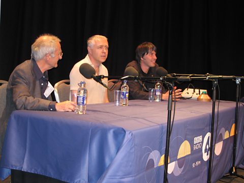 Geneticist Steve Jones, cosmologist, Marcus Chown and Brian Cox