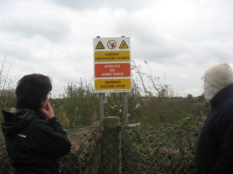 Helen Mark and Professor Mick Aston at the Hanbury Crater