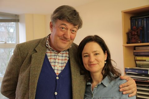 Stephen Fry with Dr Cathy Price