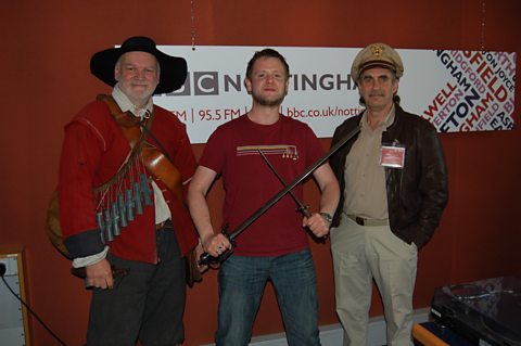 Richard with Glynn Hopkins and Paul Norton, period re-enactors