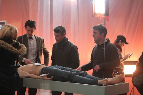Jeremy the Director (right) and Dale the Cinematographer talk to Matt and Arthur