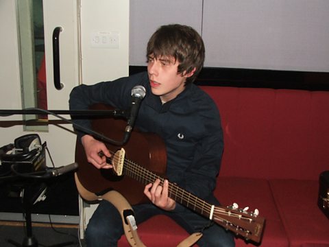 Jake Bugg in action in the live lounge