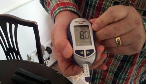 The diabetes blood sugar reading