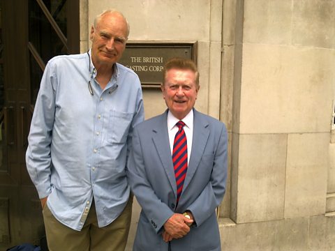 Peter Snow and Captain Graham Botterill outside Broadcasting House