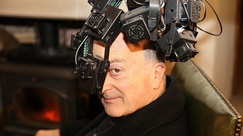 Tony wearing a brain machine