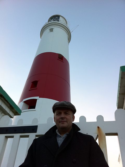 The Foghorn at Portland Bill Lighthouse, Dorset. Presenter Peter Curran  