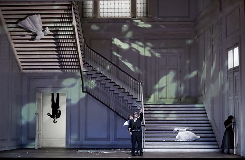 Uli Kirsch (Cherubim), Erwin Schrott (Figaro), Marlis Petersen (Susanna)