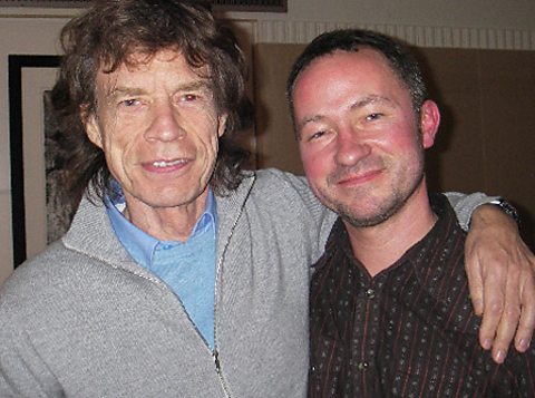 Mick Jagger with Paul Sexton