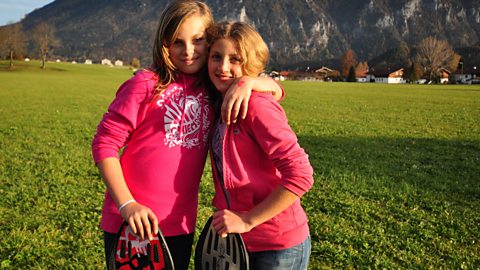 Photo: Susanna & Josephine wave boarding at Inzell