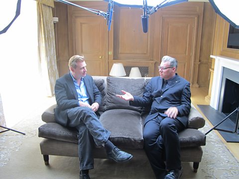 Mark Kermode and 'Dark Knight Rises' director Christopher Nolan at the Dorchester Hotel.