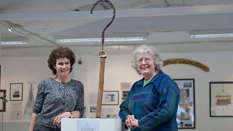 Anne Ellis with curator of the Collins Gallery Laura Hamilton. 