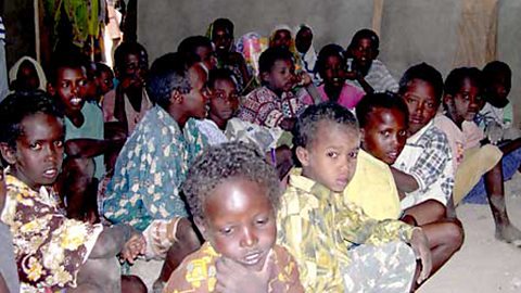 A classroom at the school in Shinille region