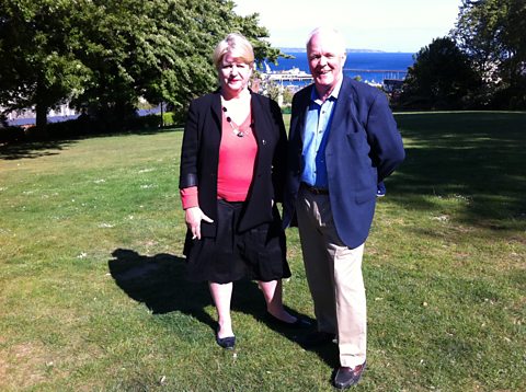 Presenter Sebastian Peake with his sister Clare. 