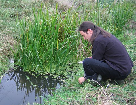 Darren Tansley surveying a water-way in Essex