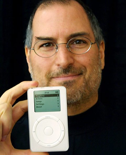 Steve Jobs with the iPod in 2001