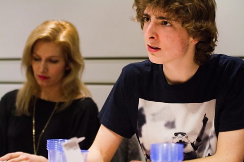 Lucy and Dominic in the read-through