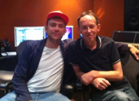 Steve in the studio with Damon Albarn
