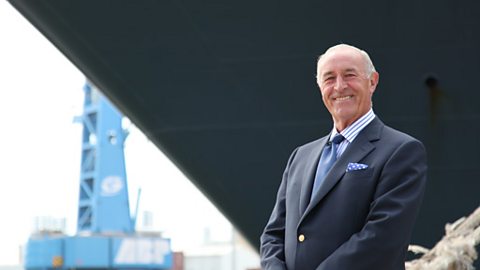 Len at the Harland and Wolff docks