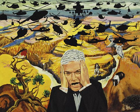 'Schofield': another of Hill's surreal paintings from his new exhibition at White Stuff, Edinburgh.