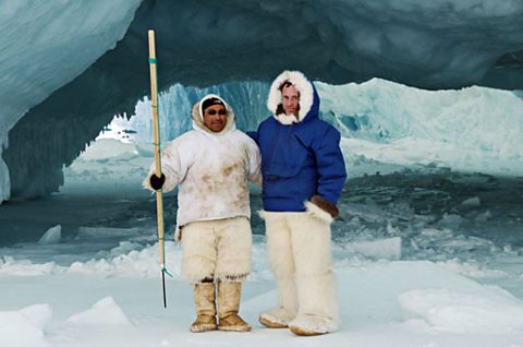 Bruce and Inuit hunter Mads Ole Kristiensen
