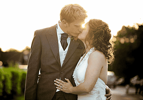 Odele and Andy Harding on their wedding day